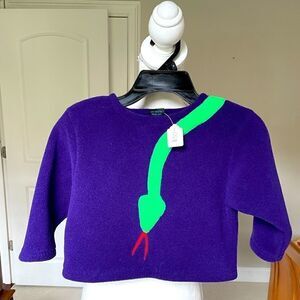 NWT Little Planet Unisex Soft Fleece Purple and Green Snake Top